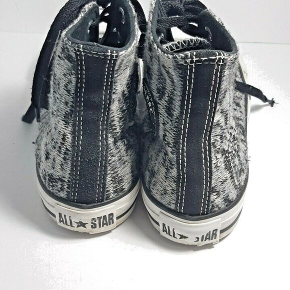 Converse High Hi Top Sneakers Shoes Gray Black Space Dye Knit Womens 6 Mens 4 - Picture 5 of 12